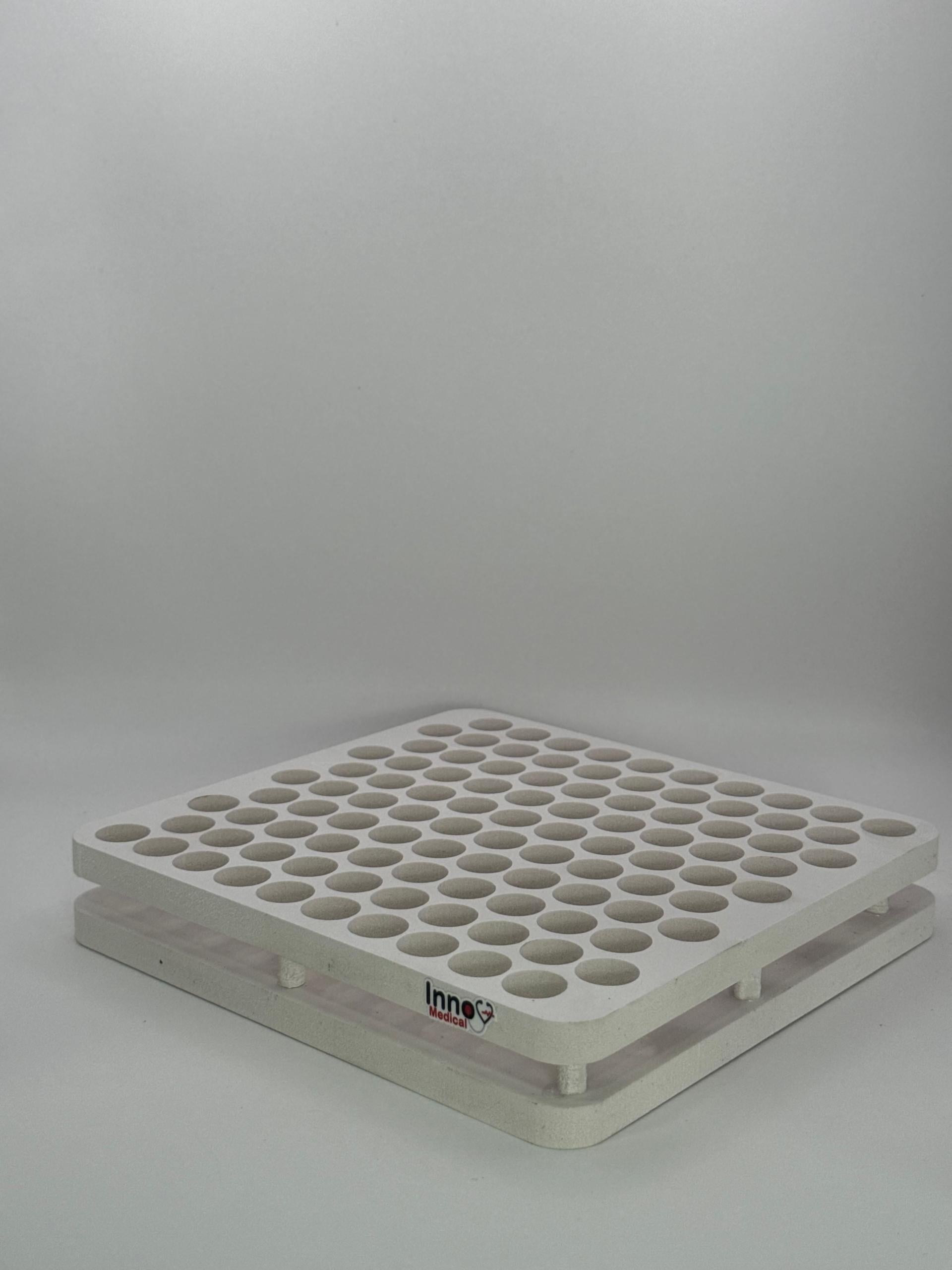 Portoir pour 100 tubes d'analyse 10ml